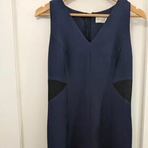 Milly of New York Blue & Black Size 6 Estimated . Knee Length Sleeveless Dress.